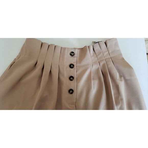 NEW ONETHELAND HIGH PLEATED WAIST BUTTON DOWN WIDE LEG PANT - Picture 4 of 7